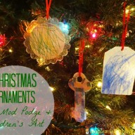 Christmas Ornaments with Mod Podge and Children's Art