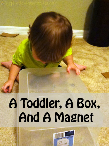 A Toddler, a Box, and a Magnet