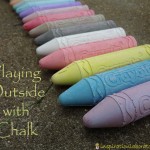 playing outside with chalk