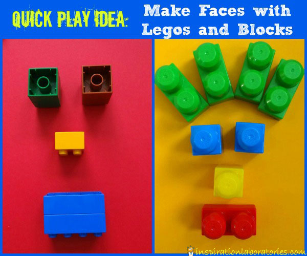 Quick Play Idea: Make Faces with Legos and Blocks