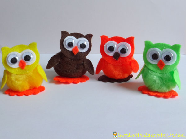 owls from owl craft kit
