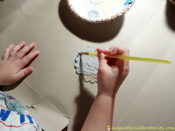 painting with glitter paint