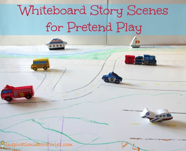Whiteboard Story Scenes for Pretend Play
