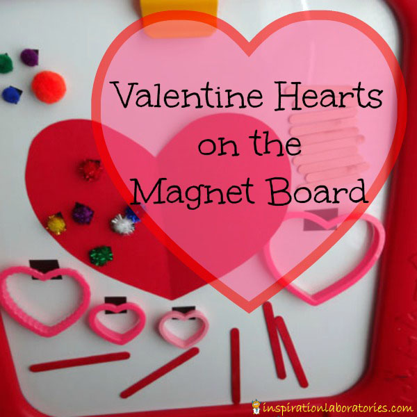 Valentine Hearts on the Magnet Board