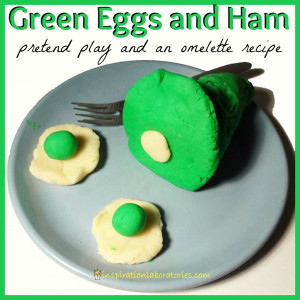 Green Eggs and Ham pretend play, an omelette recipe, and more Dr. Seuss ideas