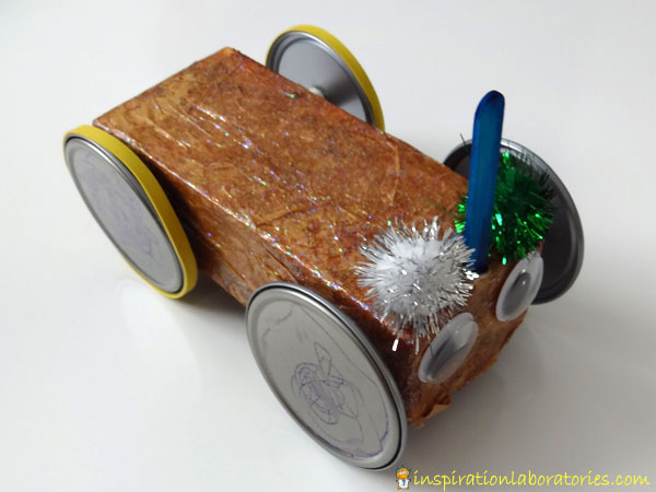 self propelled car with rubber bands