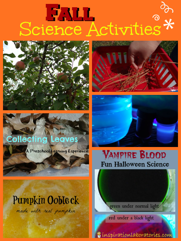 Fall Science Activities - science ideas for apples, leaves, Halloween, and exploring outside from Inspiration Laboratories