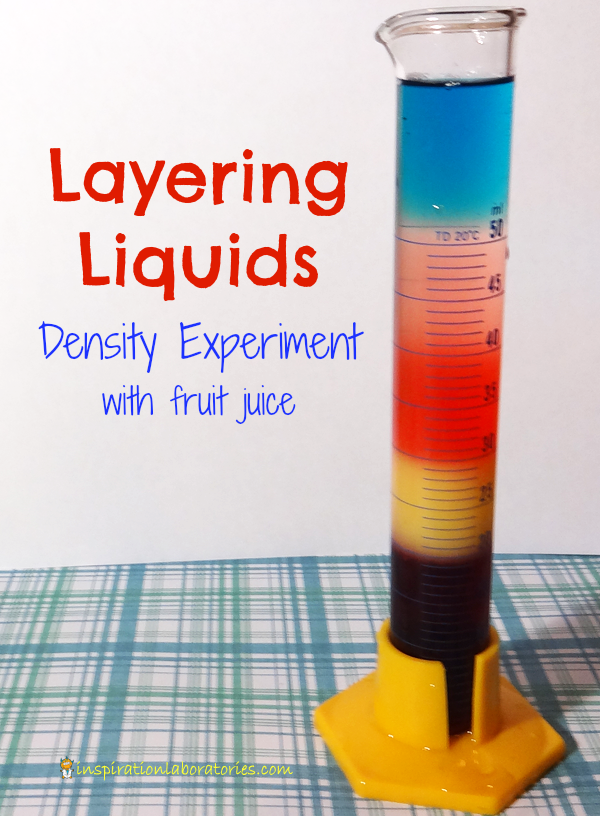 How many layers can you make? Try this fun and tasty layered liquids density experiment with fruit juice.