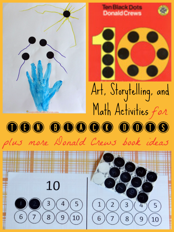 Art, Stortelling, and Math Activities for Ten Black Dots by Donald Crews {part of the Virtual Book Club for Kids}