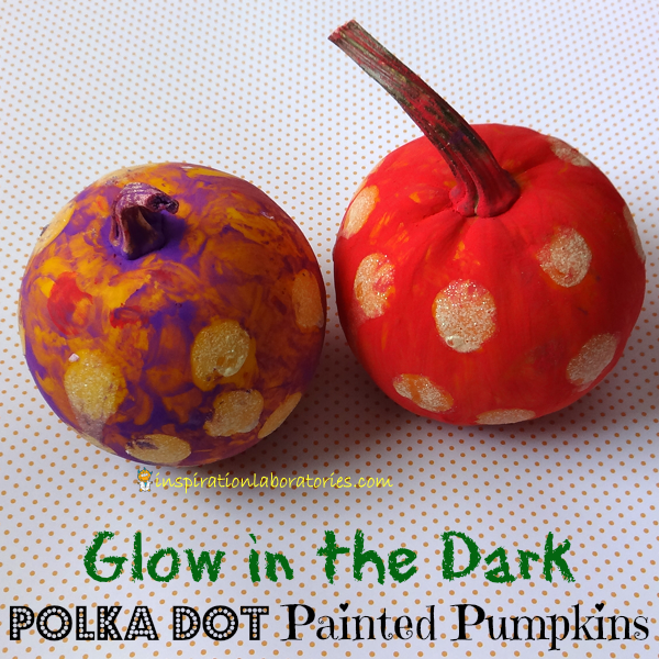 Glow in the Dark Polka Dot Painted Pumpkins