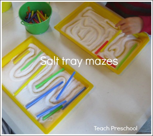 Salt Tray Mazes by Teach Preschool