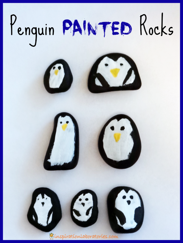 Penguin Painted Rocks Inspired by What's in the Egg Little Pip by Kara Wilson {part of the Virtual Book Club for Kids}