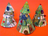 Spin Art Christmas Trees