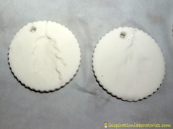 White Clay Leaf Print Ornaments - Day 8 of our Christmas Science Advent Calendar
