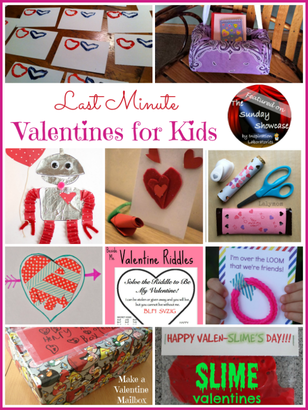 Last Minute Valentines for Kids Featured on the Sunday Showcase at Inspiration Laboratories