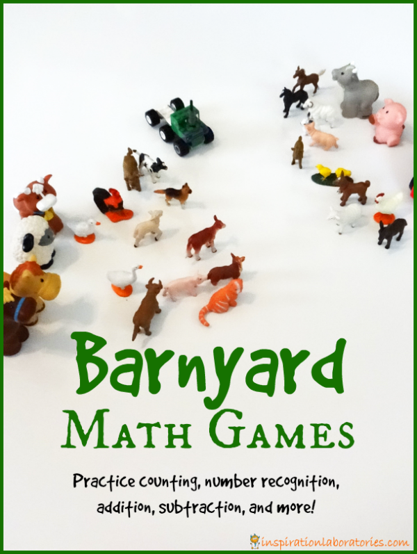 Barnyard Math Games inspired by Cock-a-Doodle-Doo! Barnyard Hullabaloo by Giles Andreae {part of the Virtual Book Club for Kids}
