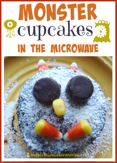 Monster Cupcakes in the Microwave