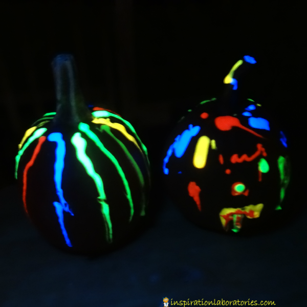 glow in the dark painted pumpkins