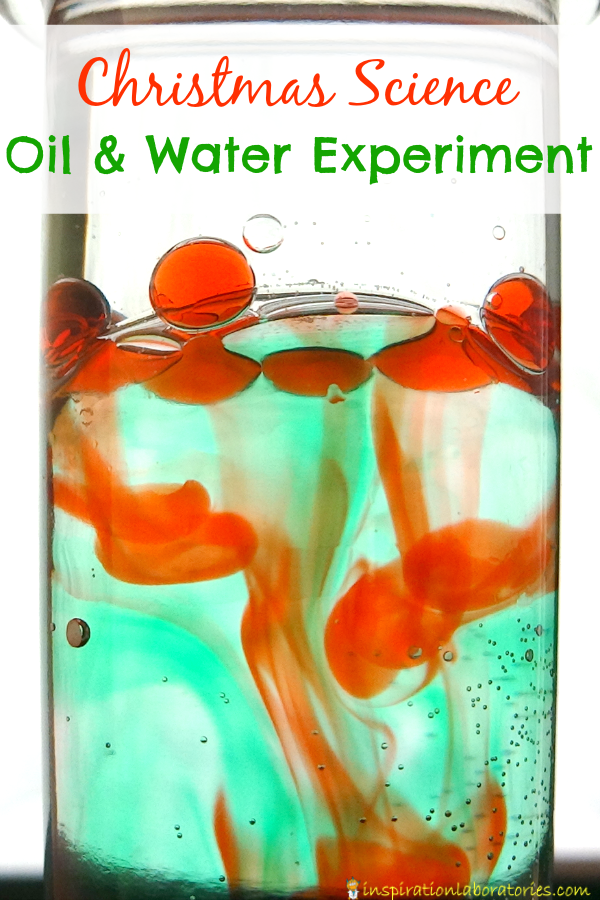 Christmas Oil and Water Experiment