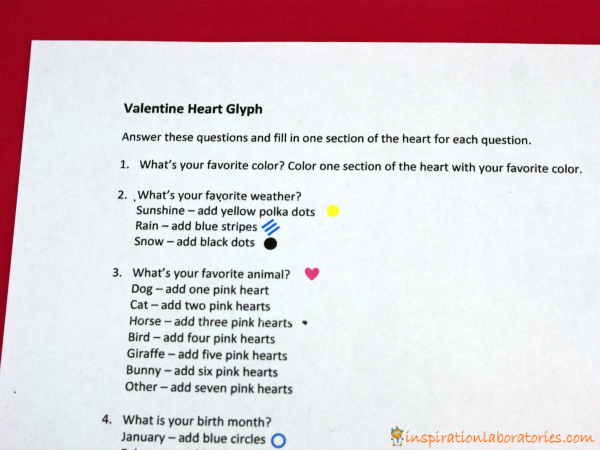 Valentine Heart Glyph Printable