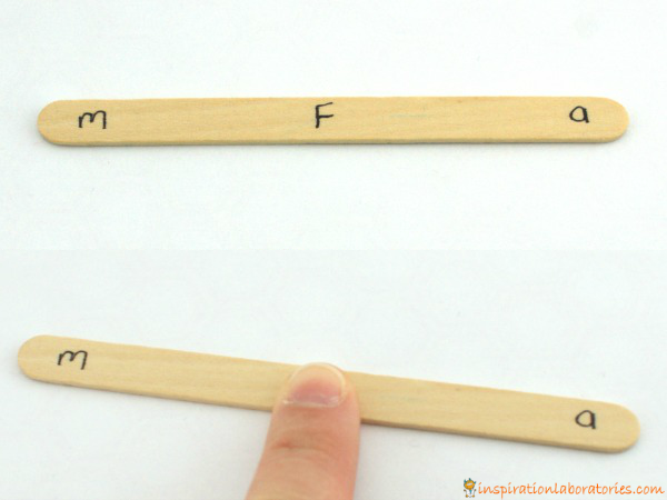 Use a craft stick to help visualize science equations.