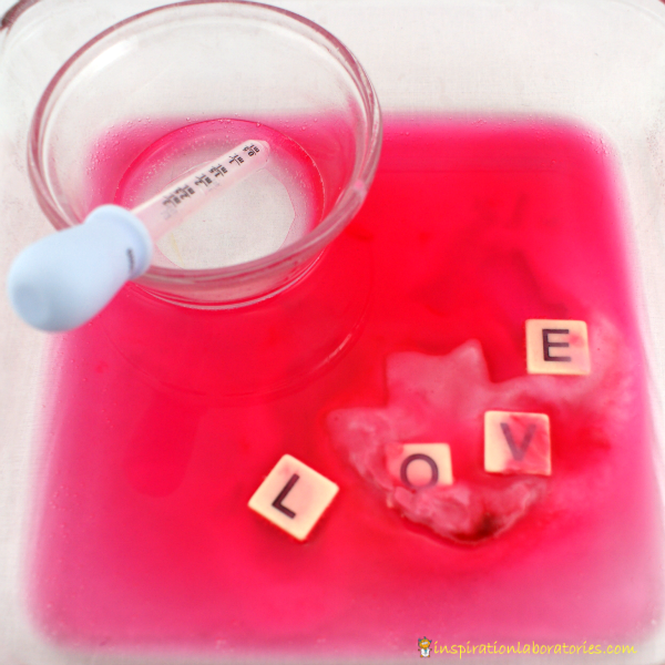 Melting Hearts Word Search - combine a fizzy science activity with a reading game.