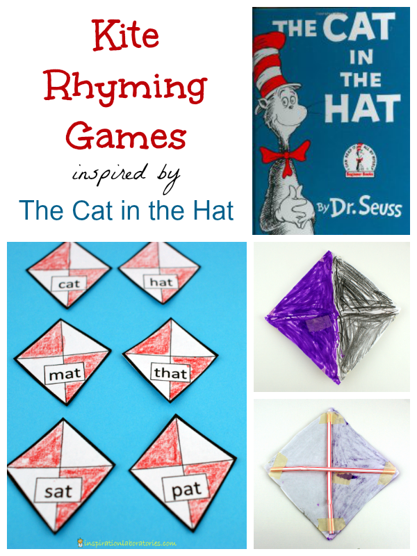 Kite Rhyming Games inspired by The Cat in the Hat - part of the Virtual Book Club for Kids