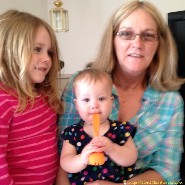 My mom with her two granddaughters