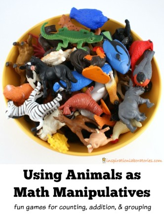 Using Animals as Math Manipulatives - fun games for counting, addition, and grouping