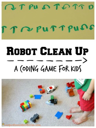 Robot Clean Up Game - a fun way to introduce coding for kids