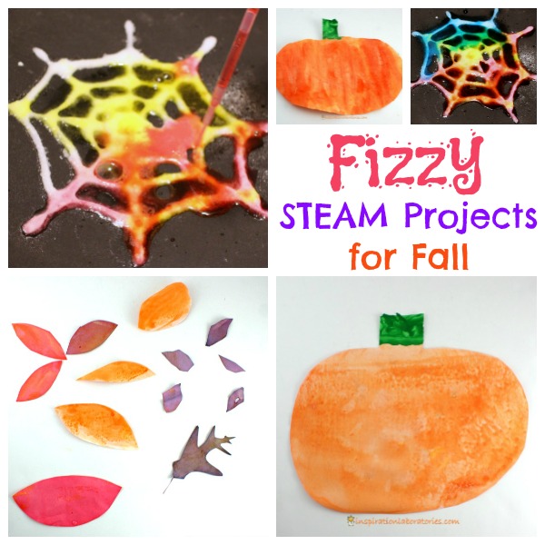 These Fizzy STEAM projects are perfect fall. They combine art and science for a great autumn STEAM activity.