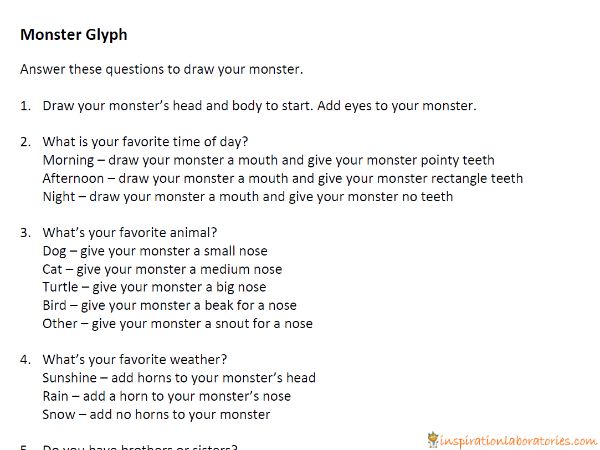 monster glyph directions