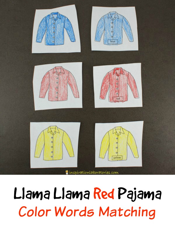 Pajama Color Word Matching