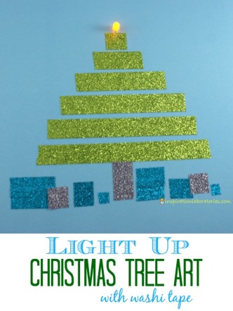 Light Up Christmas Tree Art with Washi Tape sponsored by Scotch