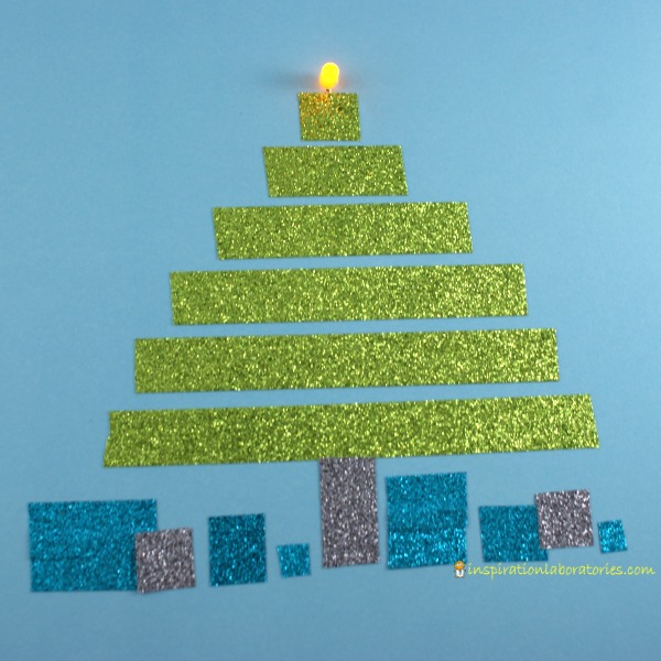 Light Up Christmas Tree Art with Washi Tape sponsored by Scotch