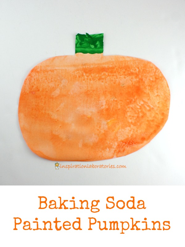 Baking Soda Painted Pumpkins are a great way to combine science and art!