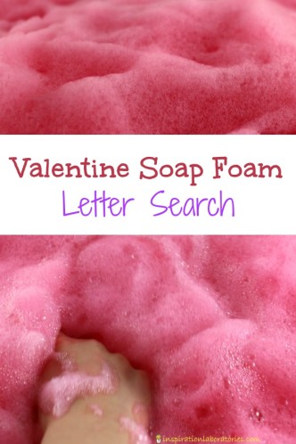 Search for letters to make words in our bubbly valentine soap foam!