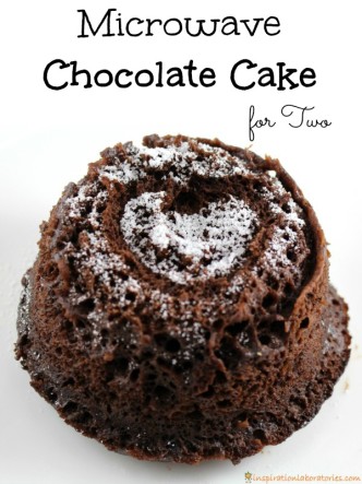 This microwave chocolate cake for two is a quick dessert perfect for date night or Valentine's Day.