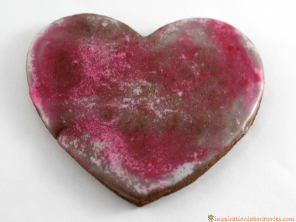 Valentine brownie cookies decorated with icing.