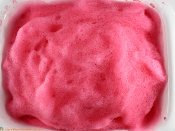 This valentine soap foam is a wonderful bubbly sensory experience!