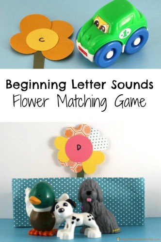 Beginning Letter Sounds Flower Matching Game - practice letter recognition and beginning sounds with this fun game