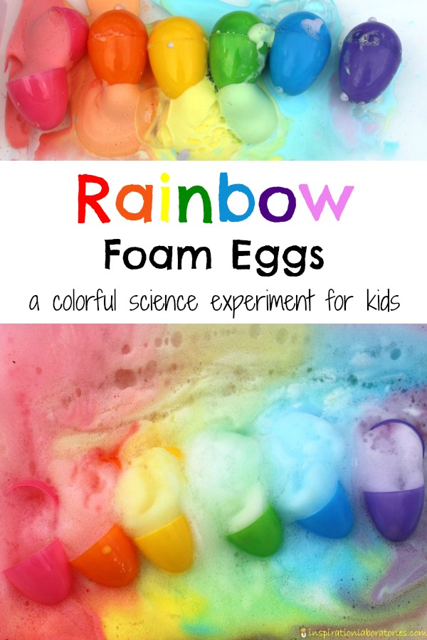 Use a classic science experiment to make these awesome rainbow foam eggs.
