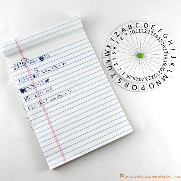 Write a secret message with a cypher wheel.