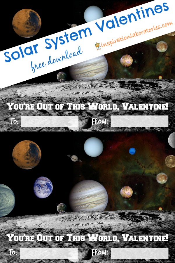 Solar system valentine cards - free to print out