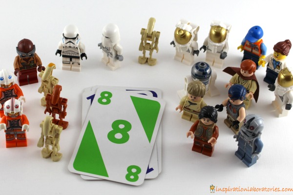 Play a math game with Star Wars LEGO minifigures.