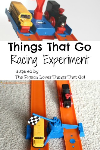 Set up a racing experiment inspired by The Pigeon Loves Things That Go!