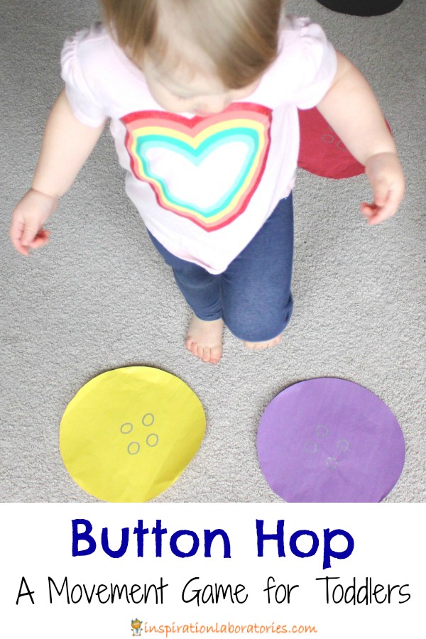 A button hop is a fun way to get toddlers moving. You can also practice colors, counting, and listening skills. Part of the Virtual Book Club for Kids.