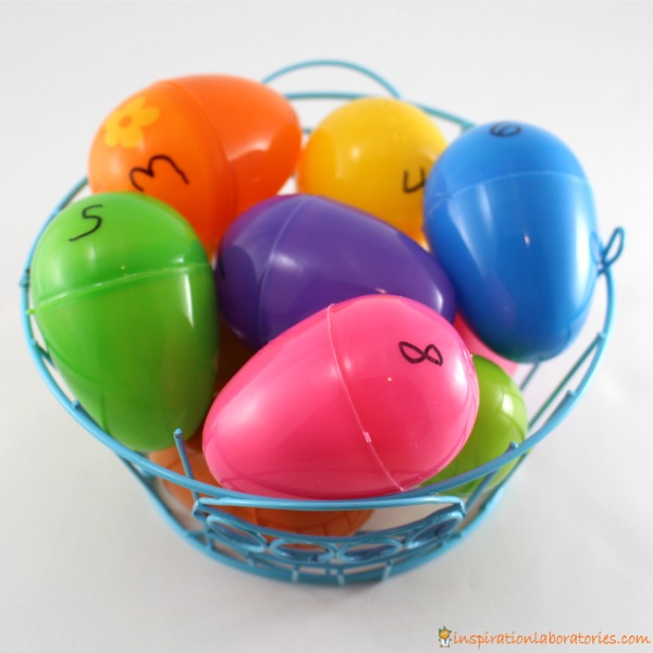 Easter egg counting basket