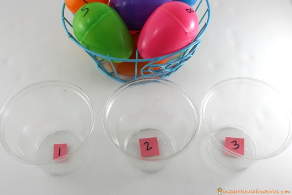 Play an Easter egg counting game to practice counting and fine motor skills.