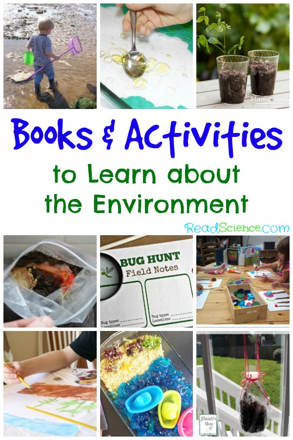 Check out these books and activities to learn about the environment. You'll find ideas about the beach, bug hunting, gardening, pollution, recycling, and more!